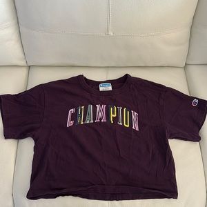 Purple Champion Cropped Tee